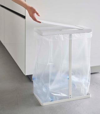 Lidded Garbage Bag Holder - Steel - By Baano