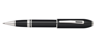 Peerless™ Obsidian Black Lacquer with Platinum Plated Appointments Selectip® Rollerball Pen - By Baano