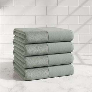 Cotton Linen-Like Border 6-Piece Towel Set - Priya Collection Great Bay Home