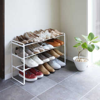 Three-Tier Expandable Shoe Rack (18" H) - Steel - By Baano
