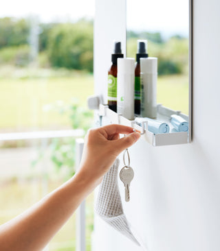 Magnetic Mirror with Storage Rack - Glass - By Baano