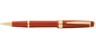 Bailey Light™ Polished Amber Resin and Gold Tone Rollerball Pen - By Baano