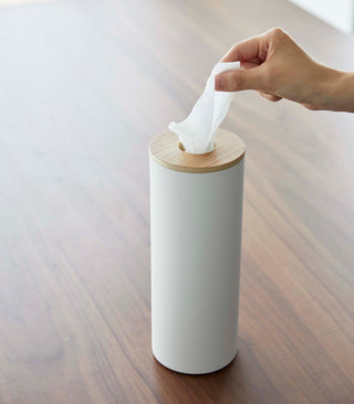 Round Tissue Case - Steel + Wood - By Baano