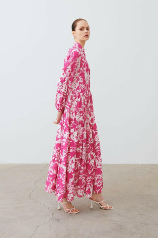 Polly Floral Maxi Dress In Light Pink - By Baano