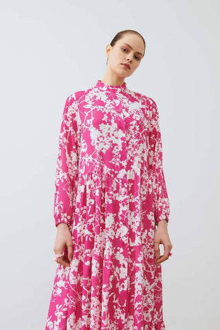 Polly Floral Maxi Dress In Light Pink - By Baano