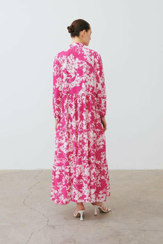 Polly Floral Maxi Dress In Light Pink - By Baano