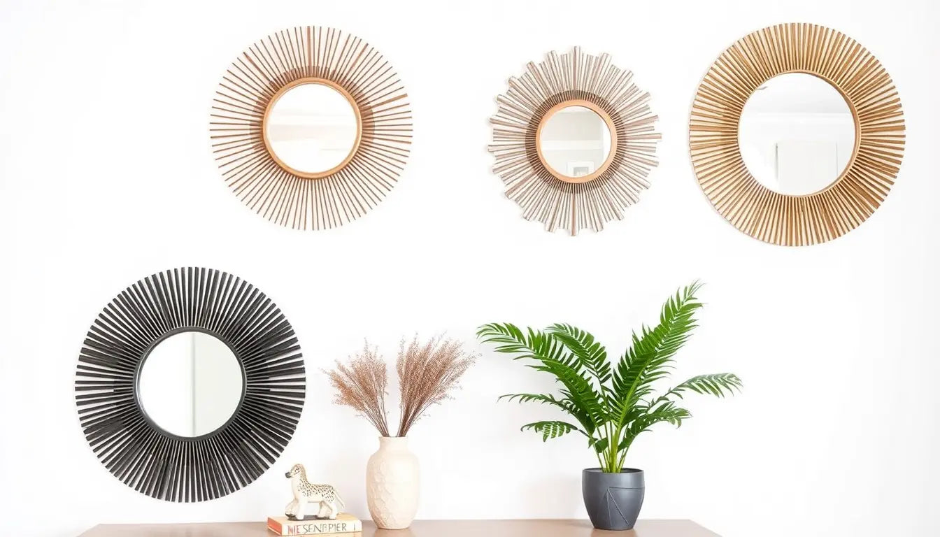 Elico Stylish Four Piece Mirror Set: Elevate Your Home Decor with This Chic Collection - By Baano