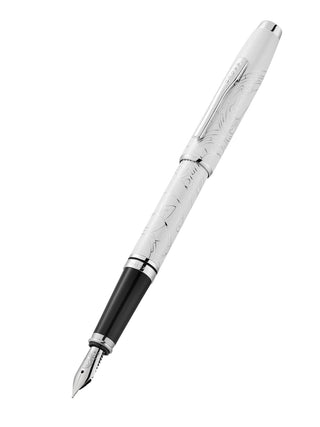 Coventry Zodiac Year of the Snake Pearl White Lacquer Fine Nib Fountain Pen - By Baano