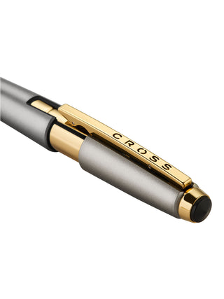Edge™ Sonic Titanium Lacquer with Gold PVD Appointments Selectip® Rollerball Pen - By Baano