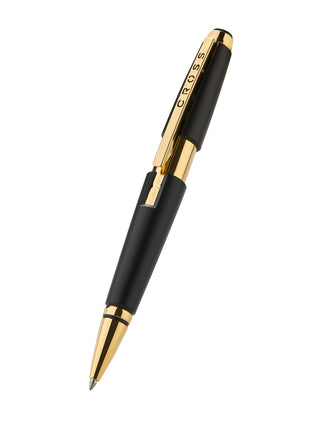 Edge™ Matte Black Lacquer with Gold PVD Appointments Selectip® Rollerball Pen - By Baano