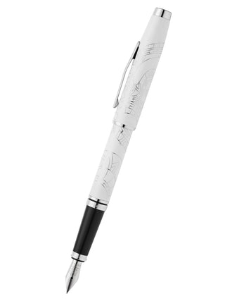 Coventry Zodiac Year of the Snake Pearl White Lacquer Fine Nib Fountain Pen - By Baano
