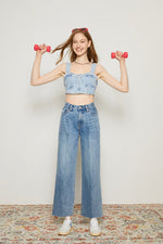 CHILL Pleat Straight Ankle Jeans HJ133 [FINAL SALE] Hey Joanie