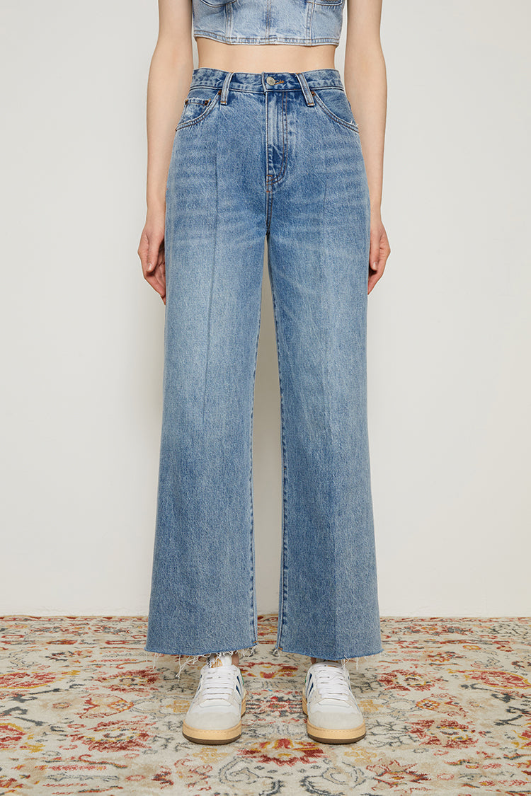 CHILL Pleat Straight Ankle Jeans HJ133 [FINAL SALE] Hey Joanie
