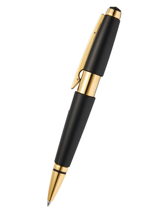 Edge™ Matte Black Lacquer with Gold PVD Appointments Selectip® Rollerball Pen - By Baano