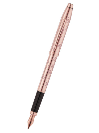 Century® II Cherry Blossom Rose Gold Plated Fine Nib Fountain Pen - By Baano