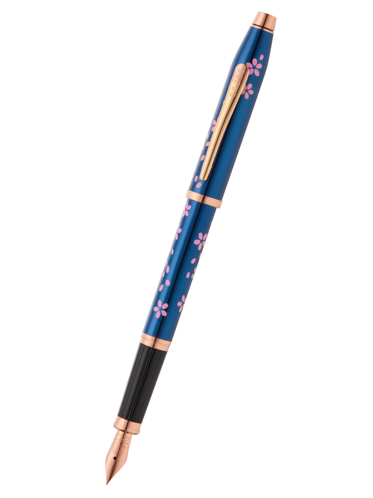 Century® II Cherry Blossom Translucent Blue Lacquer Fine Nib Fountain Pen - By Baano