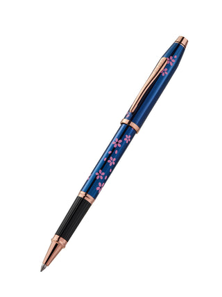 Century® II Cherry Blossom Translucent Blue Lacquer Rollerball Pen - By Baano