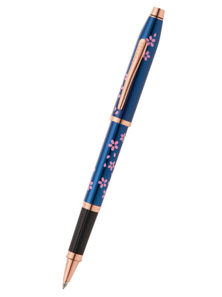 Century® II Cherry Blossom Translucent Blue Lacquer Rollerball Pen - By Baano
