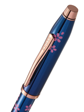 Century® II Cherry Blossom Translucent Blue Lacquer Rollerball Pen - By Baano