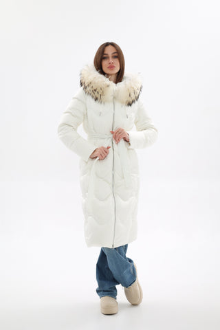 Genuine Fur Trim Down Fill Coat - By Baano
