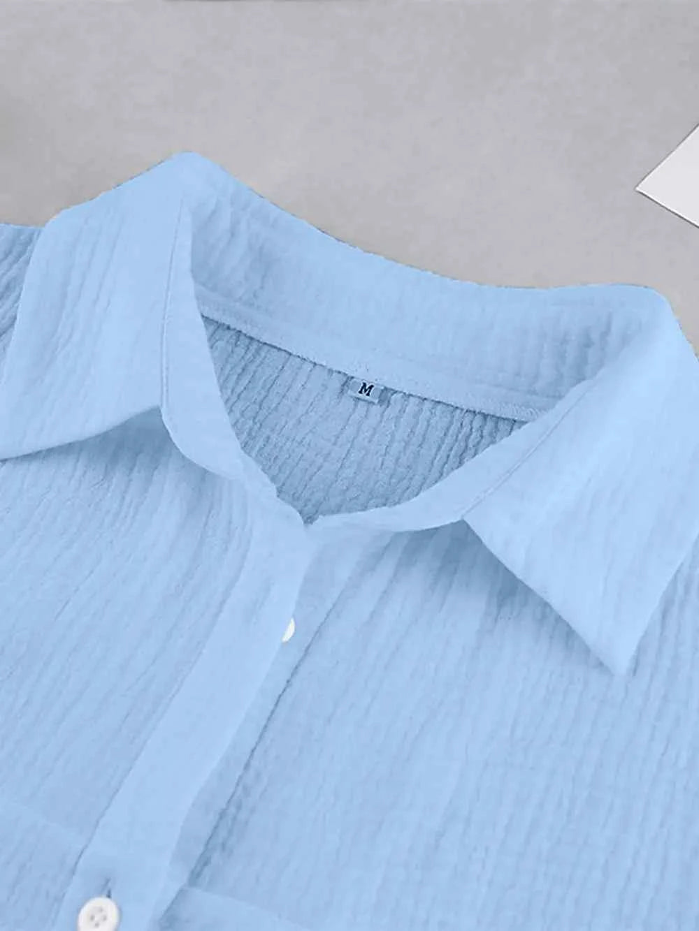 Texture Button Up Long Sleeve Shirt and Pants Set - By Baano