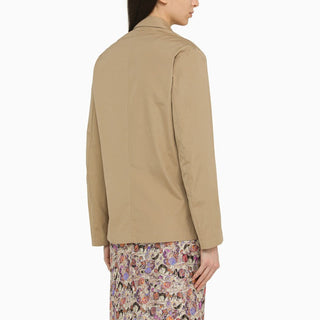 Beige double-breasted cotton jacket - By Baano