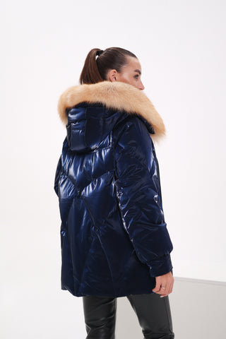Genuine Red Fox Premium Down Fill Vinyl Parka - By Baano