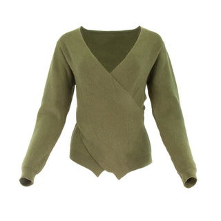 FAUX WRAP SWEATER