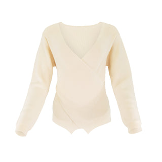FAUX WRAP SWEATER
