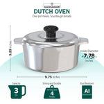 3 Quarts Round Dutch Oven with Lid - By Baano