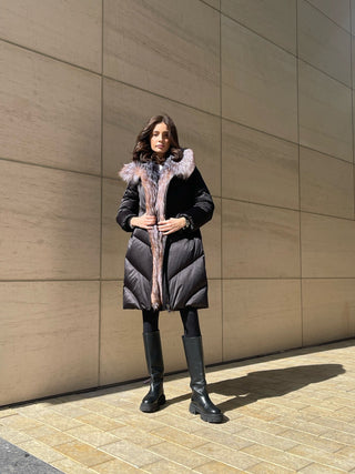 Léa Genuine Silver Fox Down Fill Puff Parka - By Baano