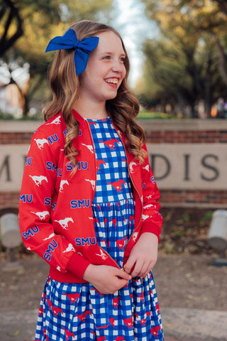 SMU Red Mustang Satin Jacket