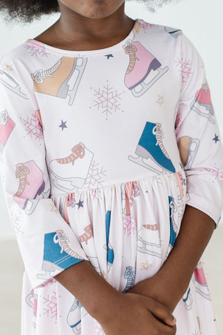 SALE Figure Skate 3/4 Sleeve Twirl Dress - By Baano