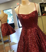 Burgundy sequin short homecoming dress cocktail dress prom dress gown