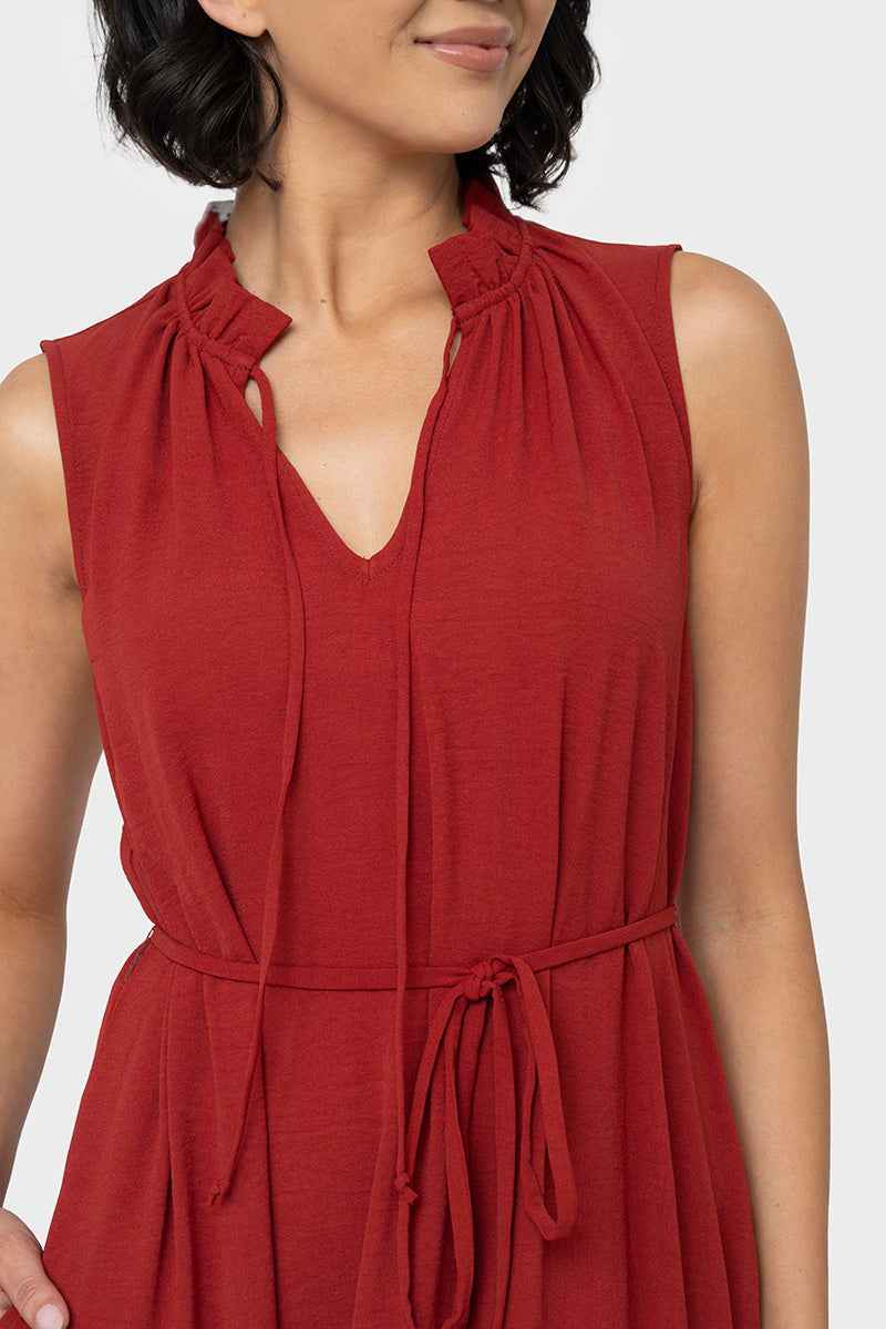 Sienna Sleeveless Tie Neck Midi Dress