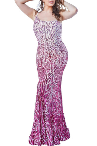Jovani One Shoulder Bodycon Embellished Sequin Gown - Glamourous Grace