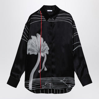 Black Silk Satin Shirt - By Baano
