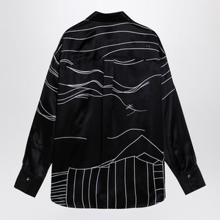 Black Silk Satin Shirt - By Baano