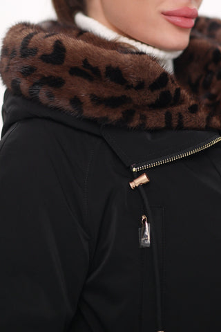 Genuine Scandinavian Mink Fur Parka with Rabbit Fur Insulation