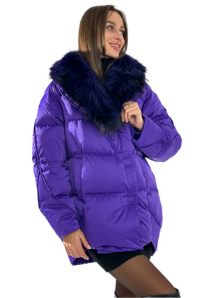 Genuine Silver Fox Premium Down Fill Coat - By Baano