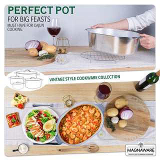 Oval Dutch Oven with Lid - 8 Quart (13 Inch) - By Baano