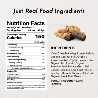 Creamy Peanut Butter Chocolate Protein Powder - By Baano