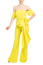 Jovani Off The Shoulder Scuba Crepe Prom Jumpsuit - Glamourous Grace