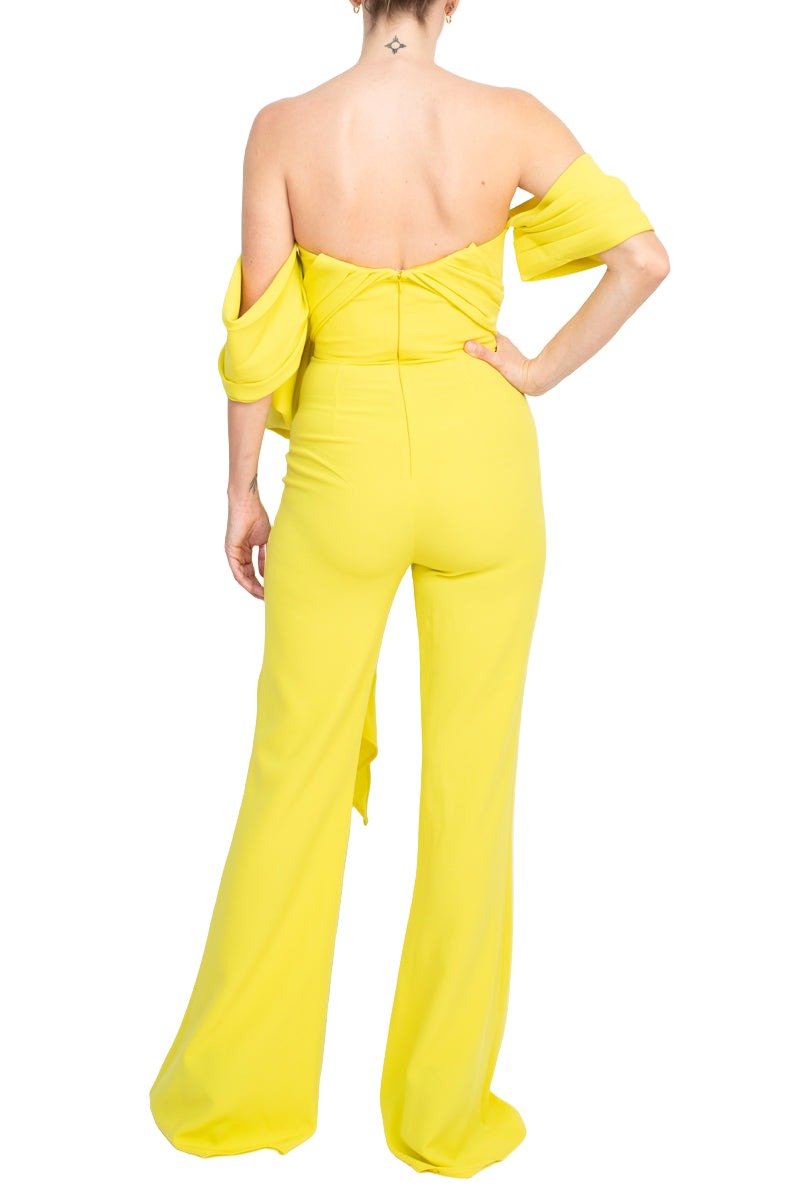 Jovani Off The Shoulder Scuba Crepe Prom Jumpsuit - Glamourous Grace