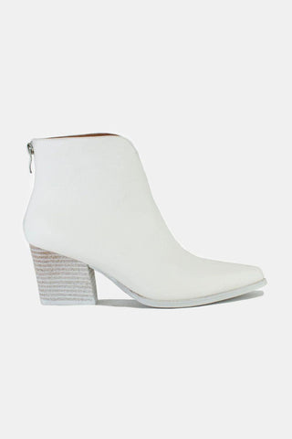 Mayfair PU Leather Block Heel Boots with Back Zippers - By Baano