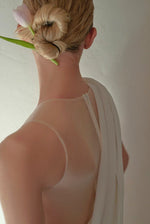 Minimalist One-Shoulder Silky Satin Wedding Dress with Draped Back