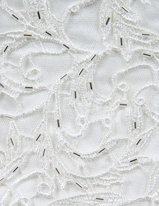 Ivory scoop sleeveless lace beaded wedding bridal dress