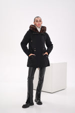 Genuine Scandinavian Mink Fur Parka with Rabbit Fur Insulation