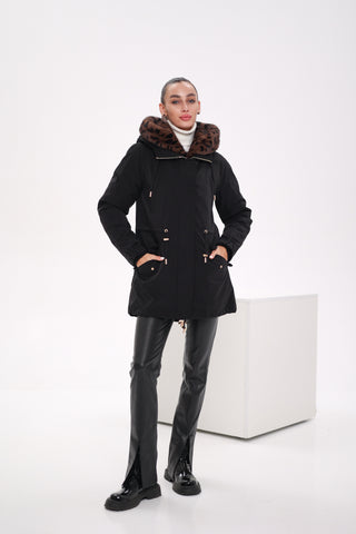 Genuine Scandinavian Mink Fur Parka with Rabbit Fur Insulation