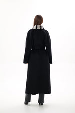 Genuine  French Orylag Fur Italian Cashmere Wool Coat